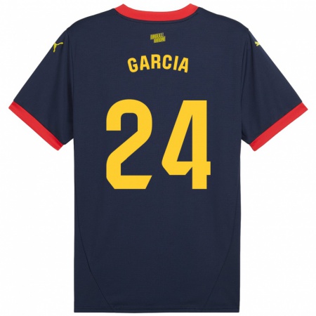 Kandiny Kinder Borja García #24 Marinerot Auswärtstrikot Trikot 2024/25 T-Shirt