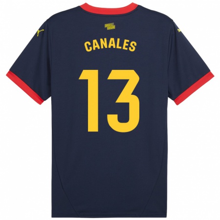 Kandiny Kinder Juanvi Canales #13 Marinerot Auswärtstrikot Trikot 2024/25 T-Shirt