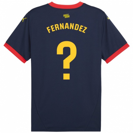 Kandiny Kinder Marc Fernández #0 Marinerot Auswärtstrikot Trikot 2024/25 T-Shirt