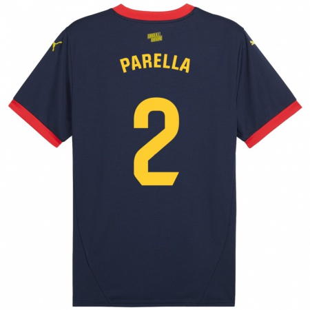 Kandiny Kinder Virginia Parella #2 Marinerot Auswärtstrikot Trikot 2024/25 T-Shirt