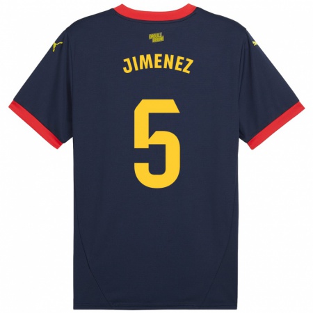 Kandiny Kinder Ángela Jiménez #5 Marinerot Auswärtstrikot Trikot 2024/25 T-Shirt