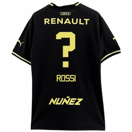 Kandiny Kinder Nicolás Rossi #0 Schwarz Gelb Auswärtstrikot Trikot 2024/25 T-Shirt