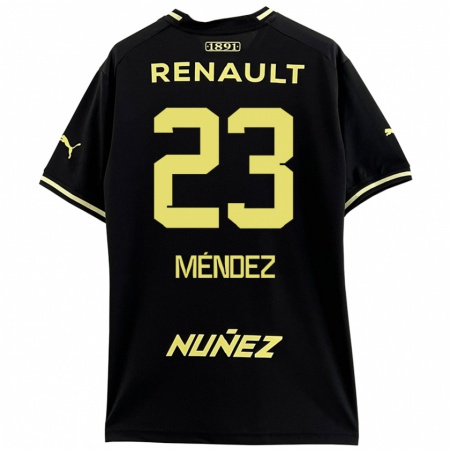 Kandiny Kinder Javier Méndez #23 Schwarz Gelb Auswärtstrikot Trikot 2024/25 T-Shirt