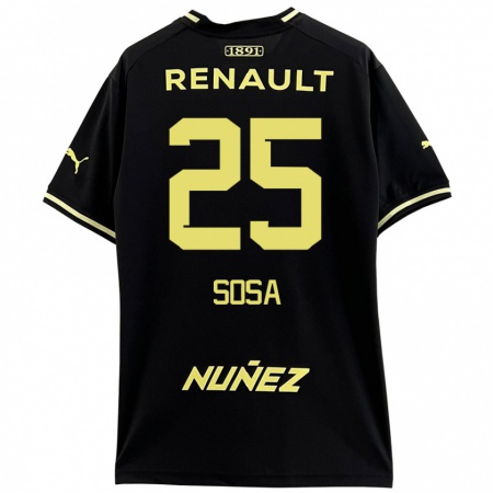 Kandiny Kinder Ignacio Sosa #25 Schwarz Gelb Auswärtstrikot Trikot 2024/25 T-Shirt