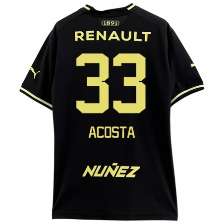 Kandiny Kinder Nahuel Acosta #33 Schwarz Gelb Auswärtstrikot Trikot 2024/25 T-Shirt