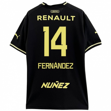 Kandiny Kinder Faustino Fernández #14 Schwarz Gelb Auswärtstrikot Trikot 2024/25 T-Shirt