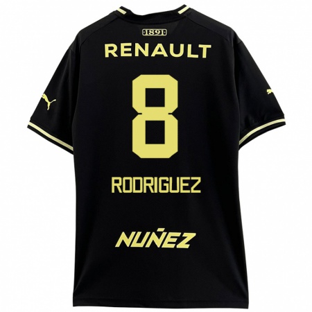 Kandiny Kinder Sebastián Rodríguez #8 Schwarz Gelb Auswärtstrikot Trikot 2024/25 T-Shirt