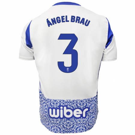 Kandiny Kinder Miguel Ángel Brau #3 Weiß Blau Auswärtstrikot Trikot 2024/25 T-Shirt