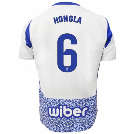 Kandiny Kinder Martin Hongla #6 Weiß Blau Auswärtstrikot Trikot 2024/25 T-Shirt