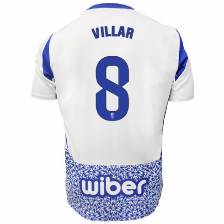 Kandiny Kinder Gonzalo Villar #8 Weiß Blau Auswärtstrikot Trikot 2024/25 T-Shirt