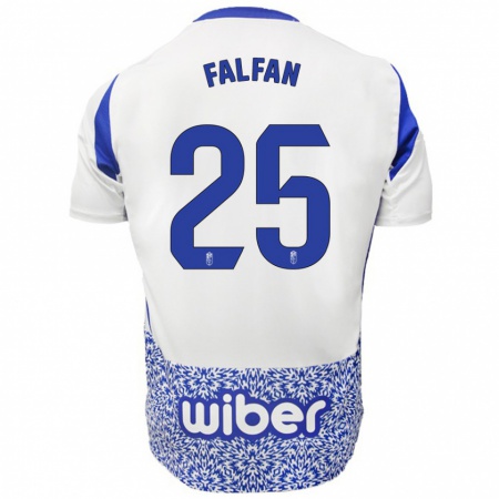 Kandiny Kinder Daiana Falfán #25 Weiß Blau Auswärtstrikot Trikot 2024/25 T-Shirt