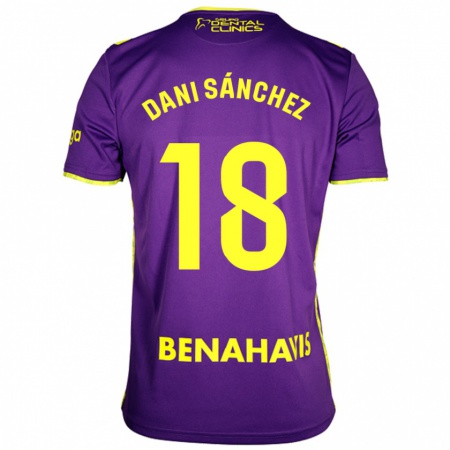 Kandiny Kinder Dani Sánchez #18 Lila Gelb Auswärtstrikot Trikot 2024/25 T-Shirt