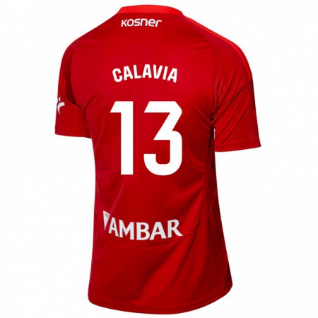 Kandiny Kinder Carlos Calavia #13 Weiß Blau Auswärtstrikot Trikot 2024/25 T-Shirt