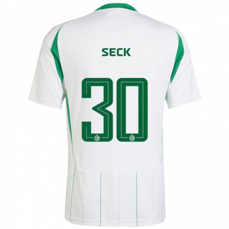 Kandiny Kinder Abdoulaye Seck #30 Weiß Grün Auswärtstrikot Trikot 2024/25 T-Shirt