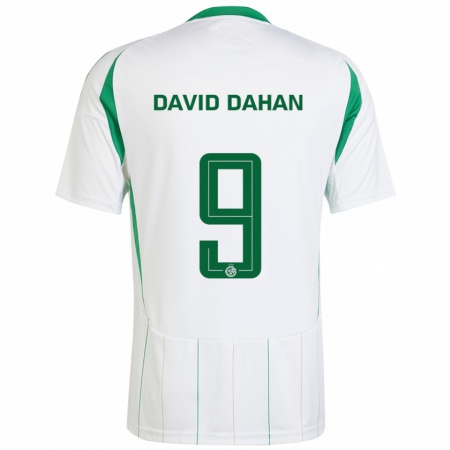 Kandiny Kinder Omer David Dahan #9 Weiß Grün Auswärtstrikot Trikot 2024/25 T-Shirt