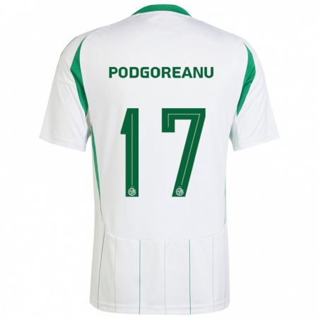 Kandiny Kinder Suf Podgoreanu #17 Weiß Grün Auswärtstrikot Trikot 2024/25 T-Shirt