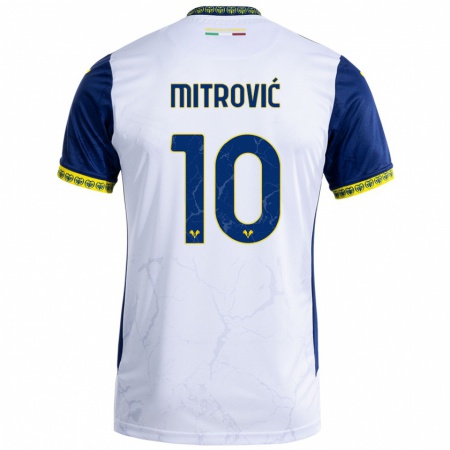 Kandiny Kinder Stefan Mitrović #10 Weiß Blau Auswärtstrikot Trikot 2024/25 T-Shirt