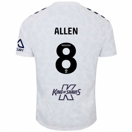 Kandiny Kinder Jamie Allen #8 Weiß Auswärtstrikot Trikot 2024/25 T-Shirt