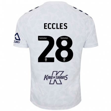 Kandiny Kinder Josh Eccles #28 Weiß Auswärtstrikot Trikot 2024/25 T-Shirt