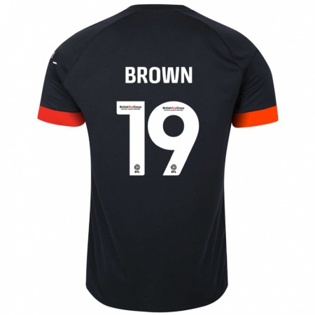 Kandiny Kinder Jacob Brown #19 Schwarz Orange Auswärtstrikot Trikot 2024/25 T-Shirt