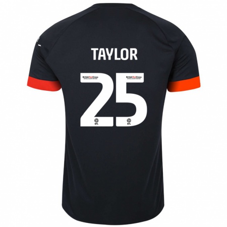 Kandiny Kinder Joe Taylor #25 Schwarz Orange Auswärtstrikot Trikot 2024/25 T-Shirt