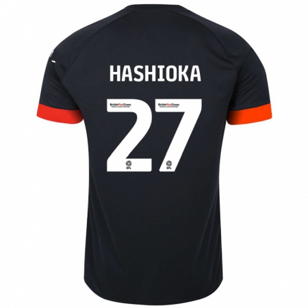 Kandiny Kinder Daiki Hashioka #27 Schwarz Orange Auswärtstrikot Trikot 2024/25 T-Shirt