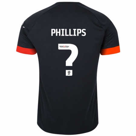 Kandiny Kinder Josh Phillips #0 Schwarz Orange Auswärtstrikot Trikot 2024/25 T-Shirt