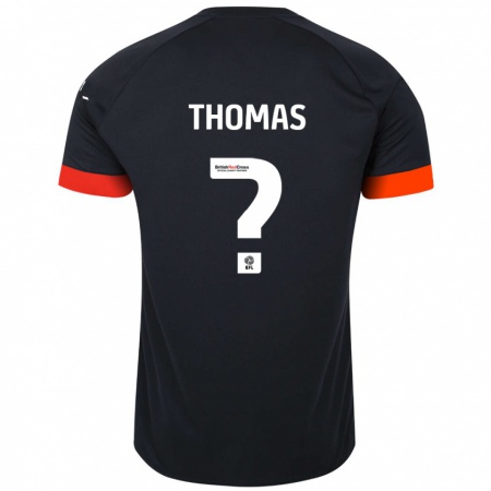 Kandiny Kinder Lucas Thomas #0 Schwarz Orange Auswärtstrikot Trikot 2024/25 T-Shirt