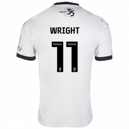 Kandiny Kinder Callum Wright #11 Weiß Schwarz Auswärtstrikot Trikot 2024/25 T-Shirt