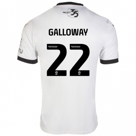 Kandiny Kinder Brendan Galloway #22 Weiß Schwarz Auswärtstrikot Trikot 2024/25 T-Shirt