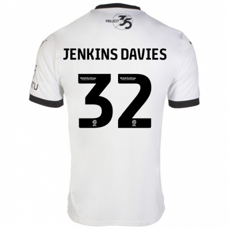 Kandiny Kinder Will Jenkins-Davies #32 Weiß Schwarz Auswärtstrikot Trikot 2024/25 T-Shirt