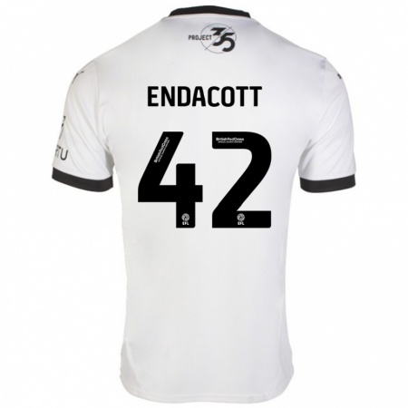 Kandiny Kinder Jack Endacott #42 Weiß Schwarz Auswärtstrikot Trikot 2024/25 T-Shirt