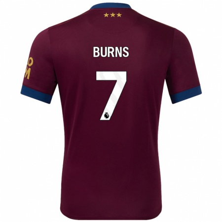 Kandiny Kinder Wes Burns #7 Braun Auswärtstrikot Trikot 2024/25 T-Shirt