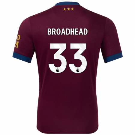 Kandiny Kinder Nathan Broadhead #33 Braun Auswärtstrikot Trikot 2024/25 T-Shirt