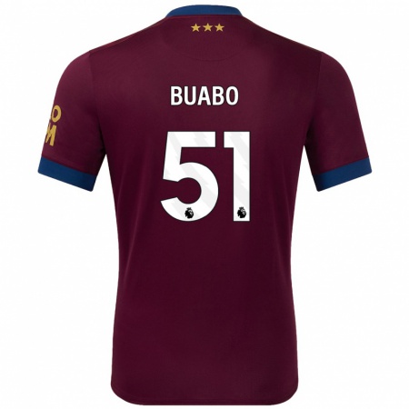 Kandiny Kinder Gerrard Buabo #51 Braun Auswärtstrikot Trikot 2024/25 T-Shirt