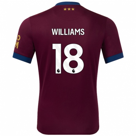 Kandiny Kinder Brandon Williams #18 Braun Auswärtstrikot Trikot 2024/25 T-Shirt