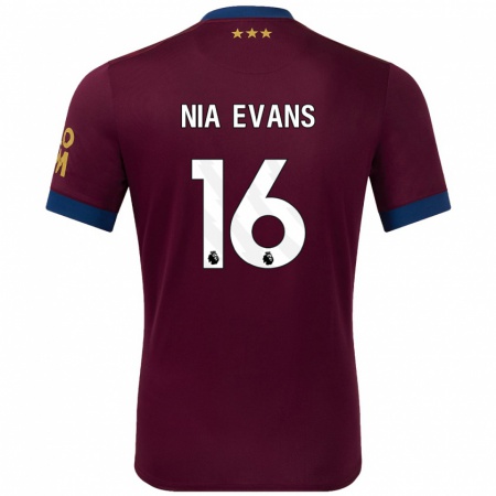 Kandiny Kinder Nia Evans #16 Braun Auswärtstrikot Trikot 2024/25 T-Shirt