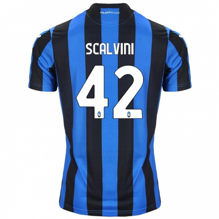 Kandiny Herren Giorgio Scalvini #42 Blau Schwarz Heimtrikot Trikot 2024/25 T-Shirt