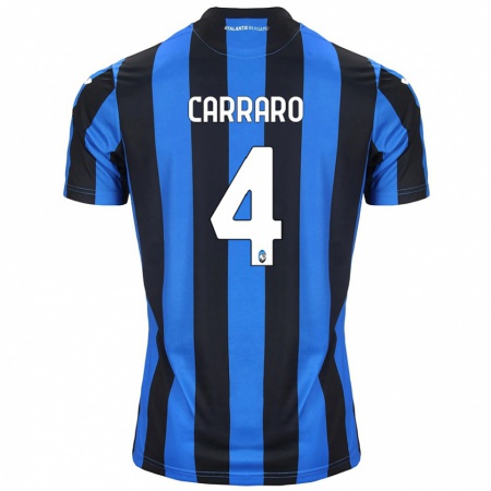 Kandiny Herren Marco Carraro #4 Blau Schwarz Heimtrikot Trikot 2024/25 T-Shirt