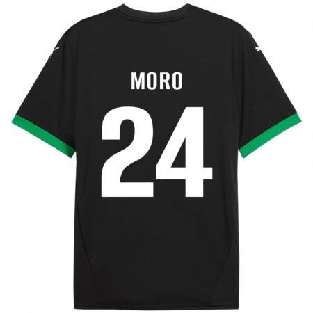 Kandiny Herren Luca Moro #24 Schwarz Dunkelgrün Heimtrikot Trikot 2024/25 T-Shirt