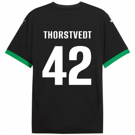 Kandiny Herren Kristian Thorstvedt #42 Schwarz Dunkelgrün Heimtrikot Trikot 2024/25 T-Shirt