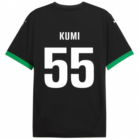 Kandiny Herren Justin Kumi #55 Schwarz Dunkelgrün Heimtrikot Trikot 2024/25 T-Shirt