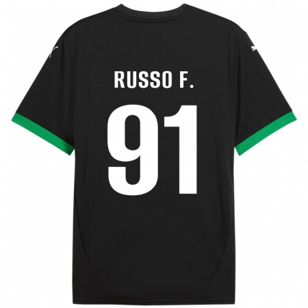 Kandiny Herren Flavio Russo #91 Schwarz Dunkelgrün Heimtrikot Trikot 2024/25 T-Shirt