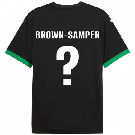 Kandiny Herren Isaac Brown-Samper #0 Schwarz Dunkelgrün Heimtrikot Trikot 2024/25 T-Shirt