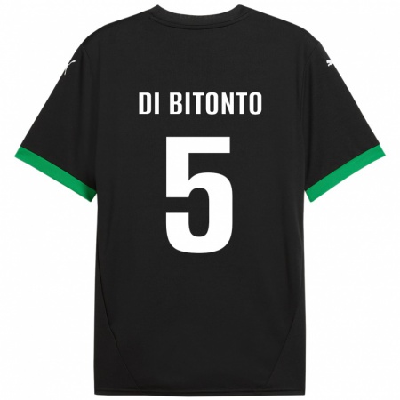 Kandiny Herren Alessandro Di Bitonto #5 Schwarz Dunkelgrün Heimtrikot Trikot 2024/25 T-Shirt