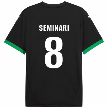 Kandiny Herren Giacomo Seminari #8 Schwarz Dunkelgrün Heimtrikot Trikot 2024/25 T-Shirt