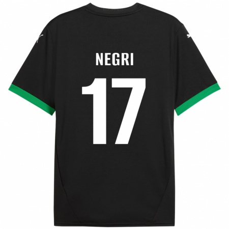 Kandiny Herren Gabriele Negri #17 Schwarz Dunkelgrün Heimtrikot Trikot 2024/25 T-Shirt