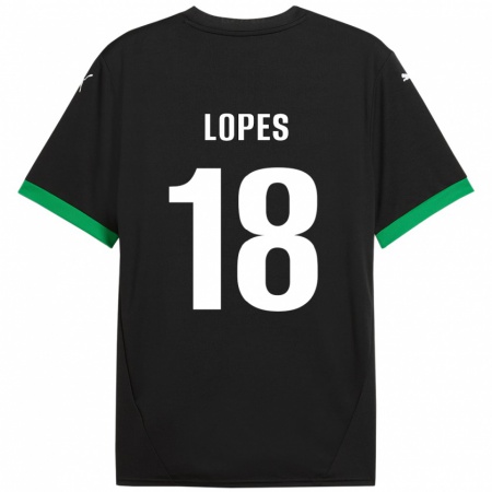 Kandiny Herren Emerick Lopes #18 Schwarz Dunkelgrün Heimtrikot Trikot 2024/25 T-Shirt