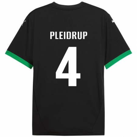 Kandiny Herren Caroline Pleidrup #4 Schwarz Dunkelgrün Heimtrikot Trikot 2024/25 T-Shirt