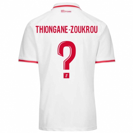 Kandiny Herren Ackah-Tidiane Thiongane-Zoukrou #0 Weiß Rot Heimtrikot Trikot 2024/25 T-Shirt